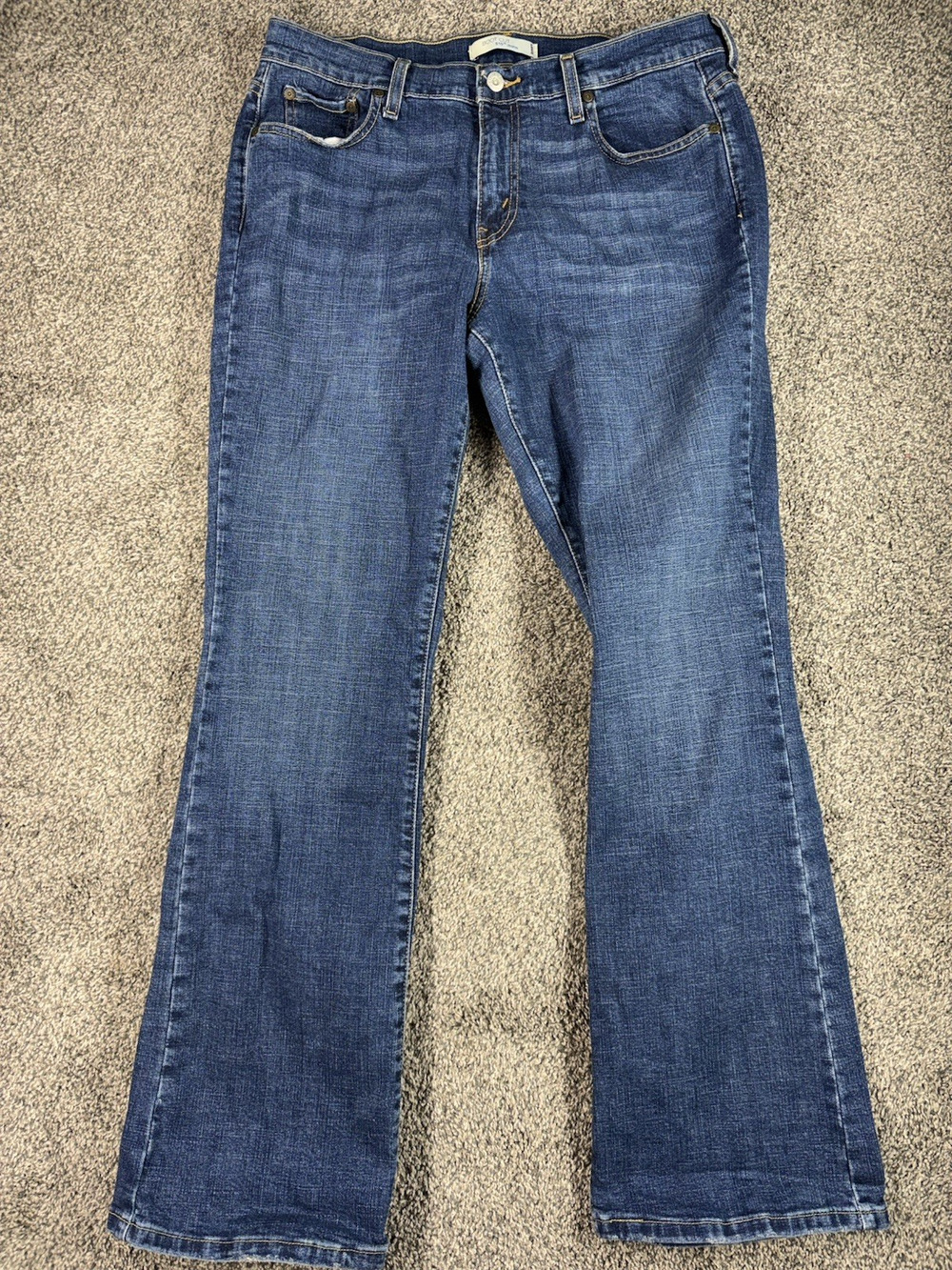 Levis 515 Jeans Womens Sz 12M Blue Bootcut Embroidered Stretch Western Boho